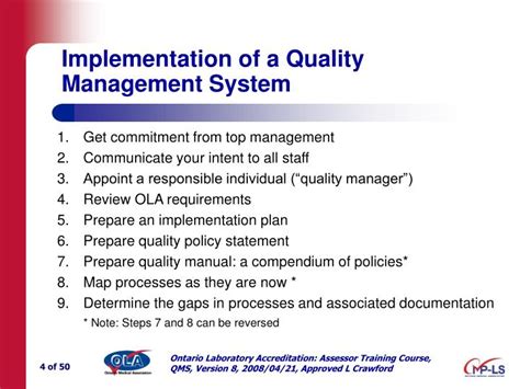 implementation of quality management system ppt|Implementing a Quality Management System .